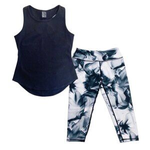 Zella Cropped Leggings And Racerback Tank S 7/8
